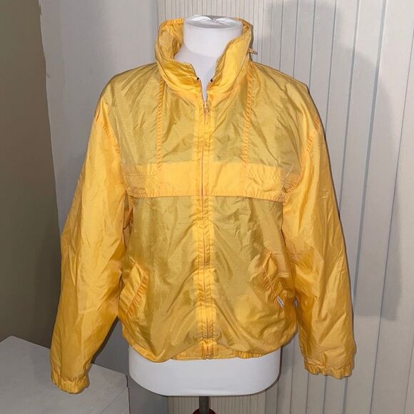 London Fog Lightly Lined Yellow Full Zip Windbreaker L Large - Picture 1 of 7